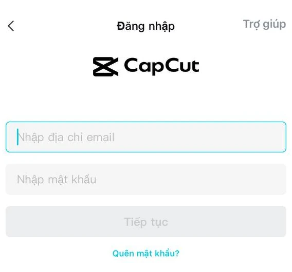 Ảnh hướng dẫn đăng nhập capcut