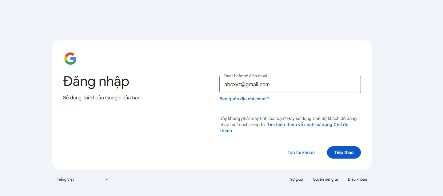 Hướng dẫn đăng nhập Tài Khoản Gemini