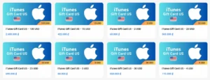 Các mệnh giá thẻ nạp Itunes Giftcard tại Asura
