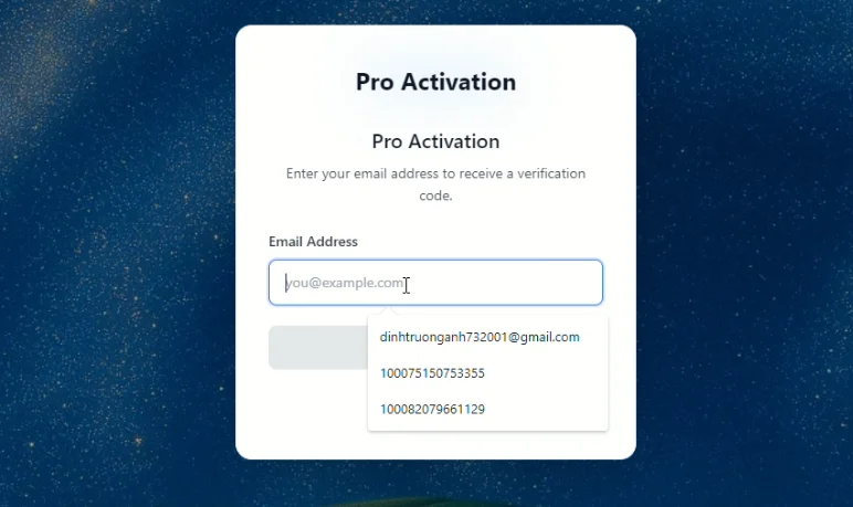 Nhập Email tài khoản Perplexity của bạn tại đây